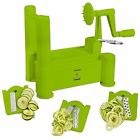 0820103271707 Brieftons Tri-blade Green Slicer Veggie Pasta Spaghetti Maker Spiral Vegetable