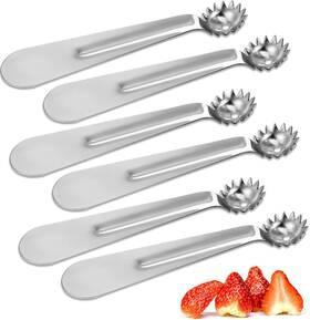 1tomato 732924 1 6 Pcs Tomato Stem Corer Strawberry Pitter Baller Practical Stainless Steel Hulle