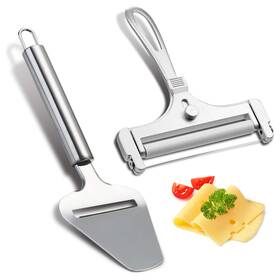 A.dasher 077063207578 2 Pieces Stainless Steel Wire Cheese Slicer With Plane Tool Adjustable