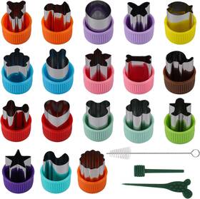 Acdesign 705353088407 21pcs Vegetable Cutter Shapes Set - 18pcs Fruit Shape Cutters And 3pcs Food Cutt