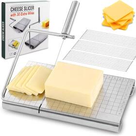 Aidoit 445002879880 Cheese Slicer Stainless Steel Wire Cutter Adjustable Thickness C