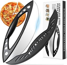 Ailuropoda 445026553575 Stainless Steel Pizza Rocker Blade Cutter Knife With Protective Cover 12-inch