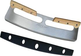 Alltop 313101134162 Pizza Cutter Stainless Steel Rocker Knife Wooden Handle Plastic Cover Large 14in