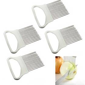 Alltopbargains 795735162958 4 Pc Stainless Onion Holder Cutter Slicer Veggie Tomato Kitchen Gadget