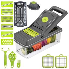 Amazerbst 724939714462 Improved Vegetable Chopper 14-in-1 Safe Cutter Onion Chopp