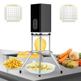 Amliywave 763114934660 Electric French Fry Cutter Vertical With 1/2 And 3/8 Inch Bla