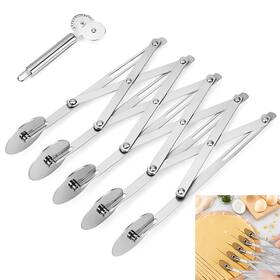 Zhm003 Amroicus 5 Wheel Pastry Cutter Stainless Steel Pizza Slicer Expandable Dough
