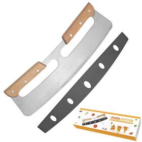 Amuzhi 713294792451 Pizza Cutter Rocker 14 Inch Stainless Steel With Co