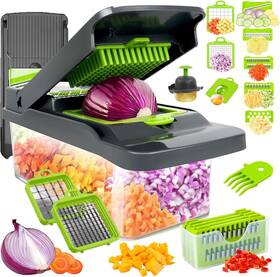 Amzeth 744110366532 Vegetable Chopper Veggie Mandoline Slicer Multifunctional 12 In 1 Food C