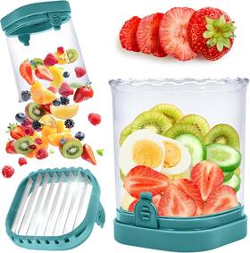 Ansothin 313046799778 Strawberry Slicer Fruit Cup With Push Plate Cutter Kit