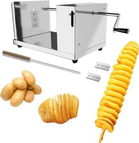 H004 Anydocanmoot Spiral Potato Cutter French Fry Manual Stainless Steel Twisted Sli