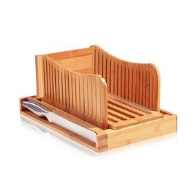 Snsa17-2ki042 Aoibox Bamboo Wood Foldable Cutting Guide Bread Slicer Set With Knife And Crumb