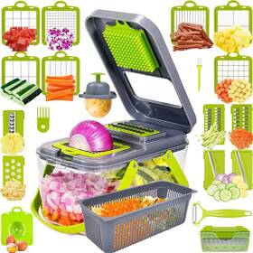 Aokon 731905195705 Vegetable Chopper Upgraded 22 In 1 Mandoline Slicer Dicer With 13