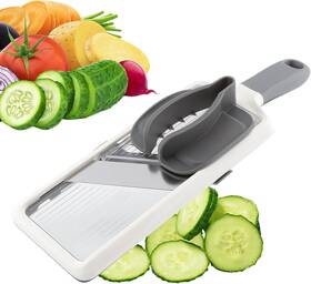 Fbauslh00010 Aqeenura Multi Handheld Mandoline Slicer With Adjustable Stainless Steel Blade - Gray