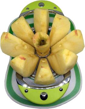 Aracoware 645195322010 Heavy Apple Slicer Corer -metal Wedger With 8 Ultra-sharp Blades