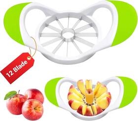 Arsuk 942854564357 Apple Slicer Corer Cutter 12 Blades Non-slip Soft Handles Stainless Steel
