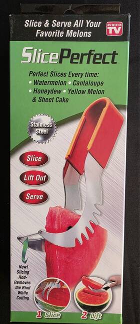 Srmc6 As Seen On Tv New Slice Perfect Stainless Steel Watermelons Cantaloupe Honey Dew