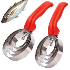Asbondy 766664621479 Fish Skin Brush Fast Remove 2 Pack Stainless Steel Scaler Remover Heav