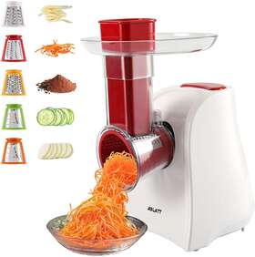 Aslatt 445041680669 Electric Cheese Grater For Home Kitchen Use One Touch Control Shredder White