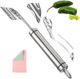 Atcryih 313045030025 Pepper Seed Corer Remover With Cleaning Cloth 304 Stainless Steel Fruit Re