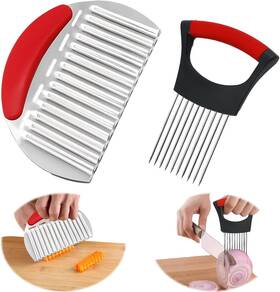 Ycztz-001 Axyloeva Onion Holder For Slicing And French Fry Cutter Set Stainless Steel Slicer