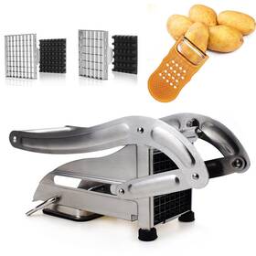 Ysk01 Azooken Stainless Steel French Fry Cutter 2 Blade Sizes No-slip Suction Base With 1