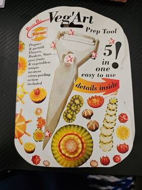 B Rner 018093000278 Vintage Borner Germany Vegftart Prep Tool 5 In 1 Surgical Steel E-z Grip New