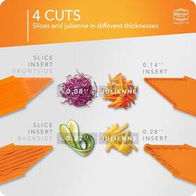B00pw6fnh2 B Rner Mandoline Slicer V3 Starter Set V-slicer For 5 Cutting Styles With Fr