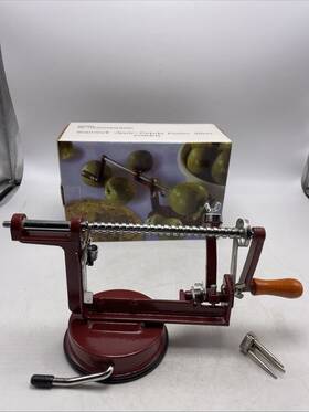 Dd-110 Back To Basics Apple Peeler And Corer Suction Base Metal Stainless Steel Red Original Box