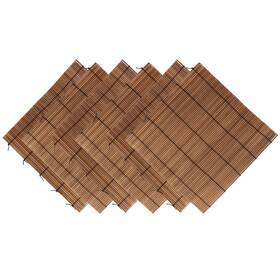 6936739952263a Bamboomn 6 Pieces Carbonized Brown Bamboo Sushi Making Rolling Mats 9.5 Inch X All N