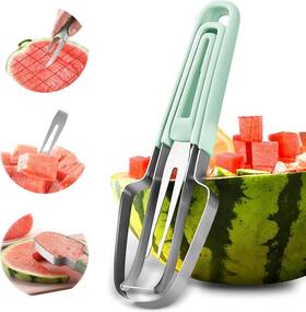Banyaa 445036728789 Watermelon Cutter - 3-in-1 Fork Slicer And Popsicle Maker Multi Melon For