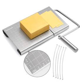 Beeimwh 744306522926 Cheese Slicer Stainless Steel With Accurate Size Scale Wire Che