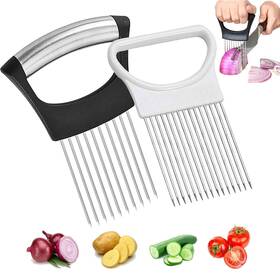 Sb-90 Beitestar Food Slice Assistant Onion Holder Slicer - 2pcs Stainless Steel Vegetable Cutter