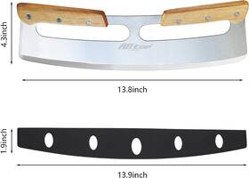324234578 Best Choice Large Pizza Cutter Rocker Knife Slicer Chopper Stainless Steel Blade 14 Inch