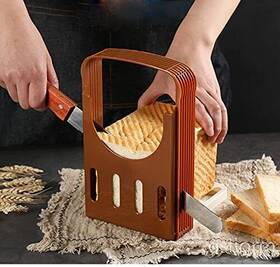 Bingxqiso 767799284188 1pc New Toast Bread Slicer Plastic Foldable Loaf Cut Rack Cutting Guide Slici