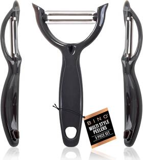 26026-dgy Bino Stainless Steel 3-piece Peeler Set - Dark Grey 1-piece Y-shaped 2-piece