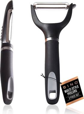 Bino 445012022016 2-piece Stainless Steel Peeler Set - Y And Swivel L Peelers Fruits Veggies