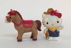 23460 Blue Sky Clayworks Hello Kitty Cowgirl Salt And Pepper Shaker Set Of 2 6.25