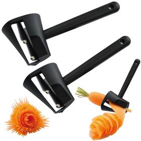 Bntyok 757567465512 Carrot Peeler 2 Pcs Curler Black Spiral Shred Slicer Root Vegetabl