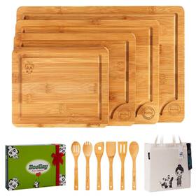 Boelley 190949845777 Durable Wooden Cutting Boards For Kitchen-bamboo Board Set With Juice