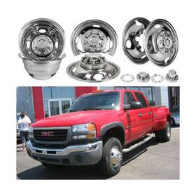 Boogadee 976589568801 Set Of 4 16inch Stainless Steel Dually Wheel Simulators 8 Lug Hand Hole Hu