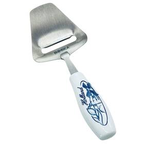 307070 Boska Delft Holland Hand Painted White Blue Stainless Steel Cheese Slicer
