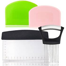 Hs-scraper-4 Bosoirsou 4 Pcs Onion Holder And Scraper Chopper Multi-purpose Stainless Steel Cutter