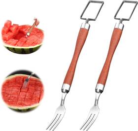 51025 Brand Lasuroa 2pcs Watermelon Cutters 2-in-1 Stainless Steel Fruit Cutter 2024 New Small