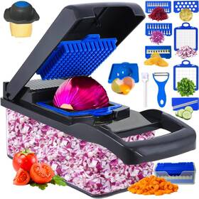 Yofey1 Brand 3424 Vegetable Chopper 16 In 1 Professional Mandoline Slicer For Kitchen Blue