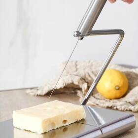 257435 Branded Stainless Steel Cheese Slicer Wire Cutter Board Kitchen Cutting Tool