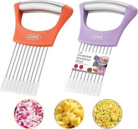 Branded 445039040079 2pcs Onion Slicer Holder Stainless Steel Cutter For Slicing And Storage