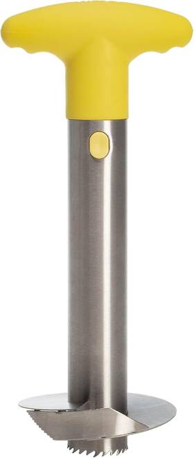 Branded01 445004296234 Pineapple Slicer Stainless Steel With Non Slip Handle Cores And Slices Yellow New