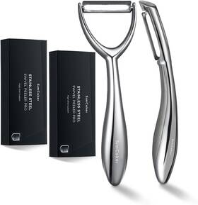 Branded01 744760005683 Premium 304 Stainless Steel Peeler Set Ultra Sharp Y And I Peelers With Ergonomi