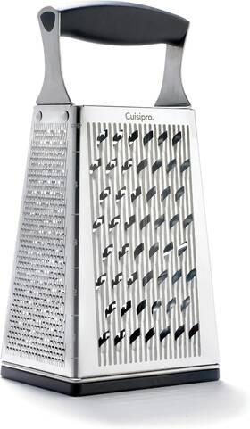 746850 Browne & Co. 4-sided Stainless Steel Cheese Grater With Handle Ginger Shredder Dishwasher S